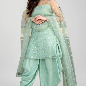 Semi Stitched Salwar Suit Set With Dupatta